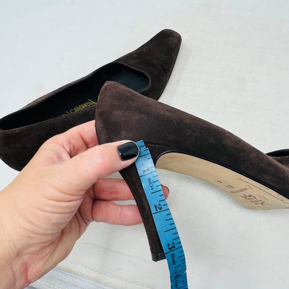 Vintage Renzo Fontanelli Chocolate Brown Suede Pumps Made in Italy Heel Size 8.5 - Picture 12 of 13